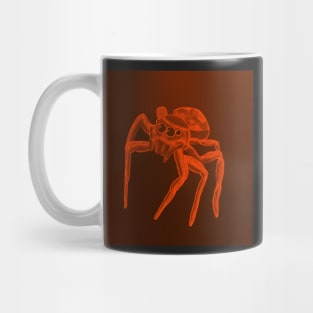 Jumping Spider Drawing V16 (Orange 2) Mug